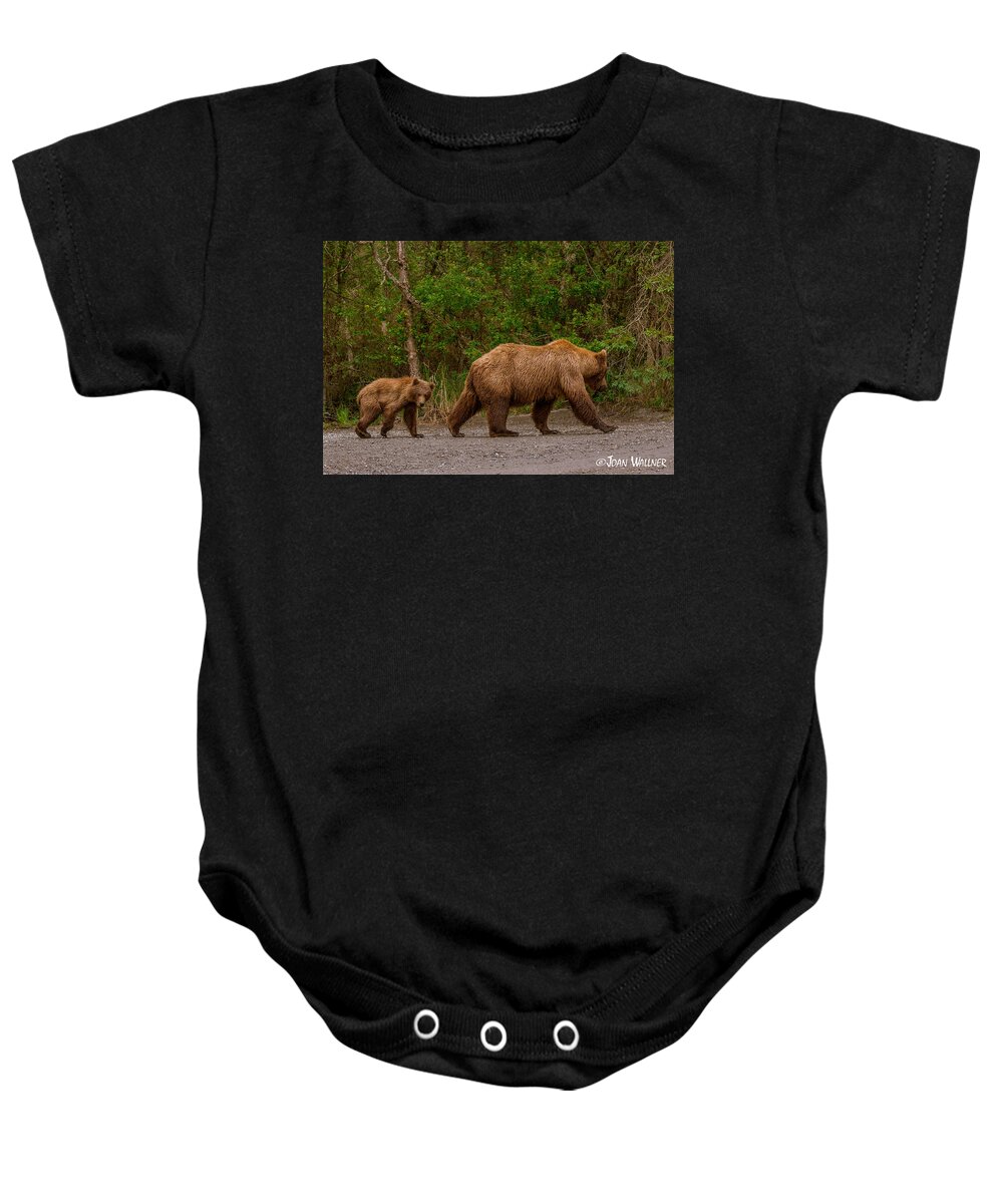 Alaska Baby Onesie featuring the photograph Following mom closely by Joan Wallner