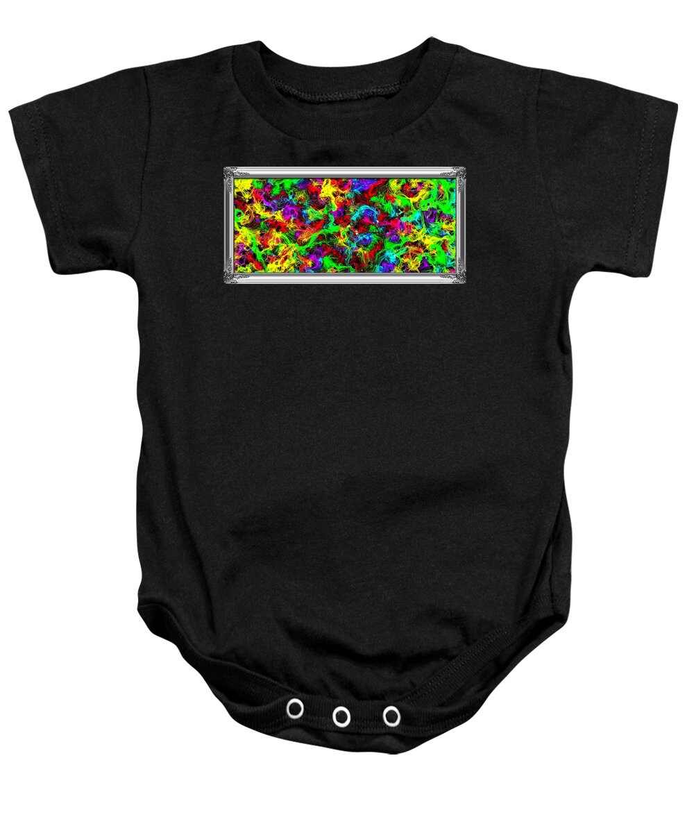 Abstract Baby Onesie featuring the painting Framed Spawned Colors by Bruce Nutting