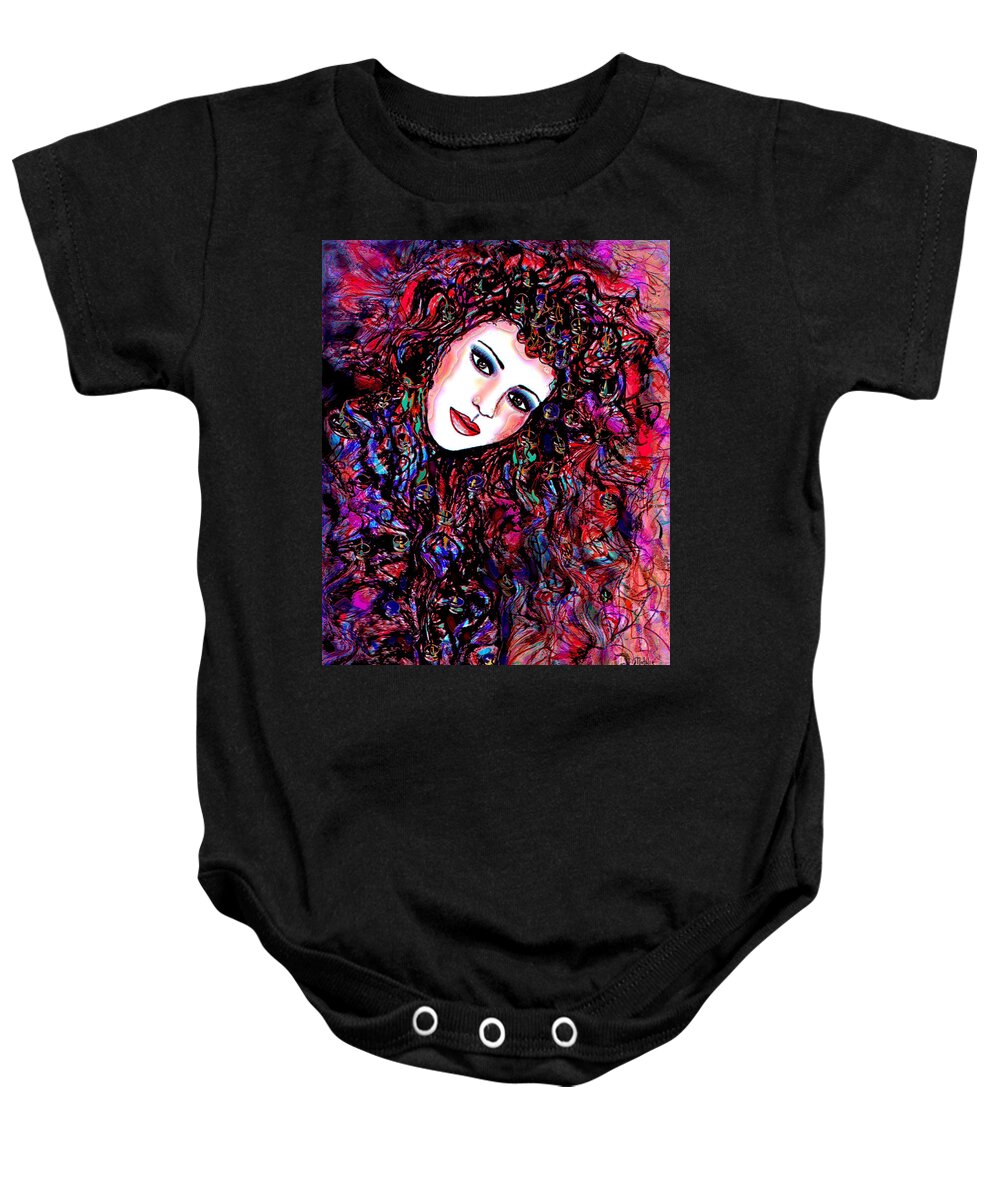 Woman Baby Onesie featuring the painting Free Spirit by Natalie Holland