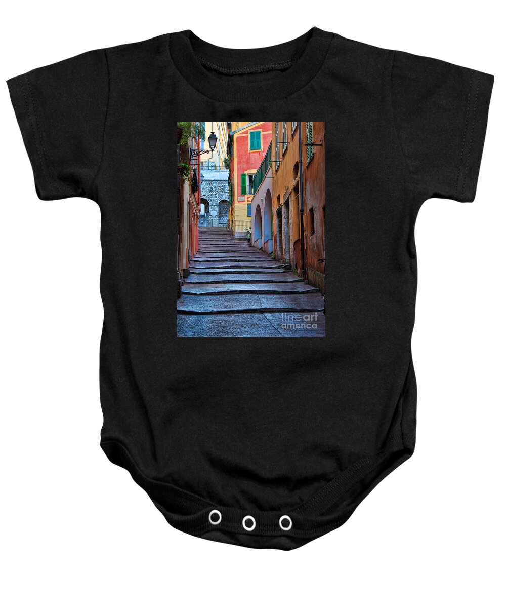 Cote D'azur Baby Onesie featuring the photograph French Alley by Inge Johnsson