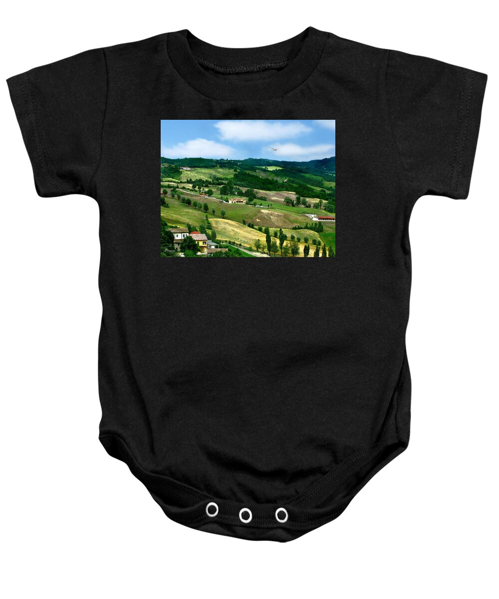 Landscape Baby Onesie featuring the photograph From San Marino to Urbino by Jennie Breeze