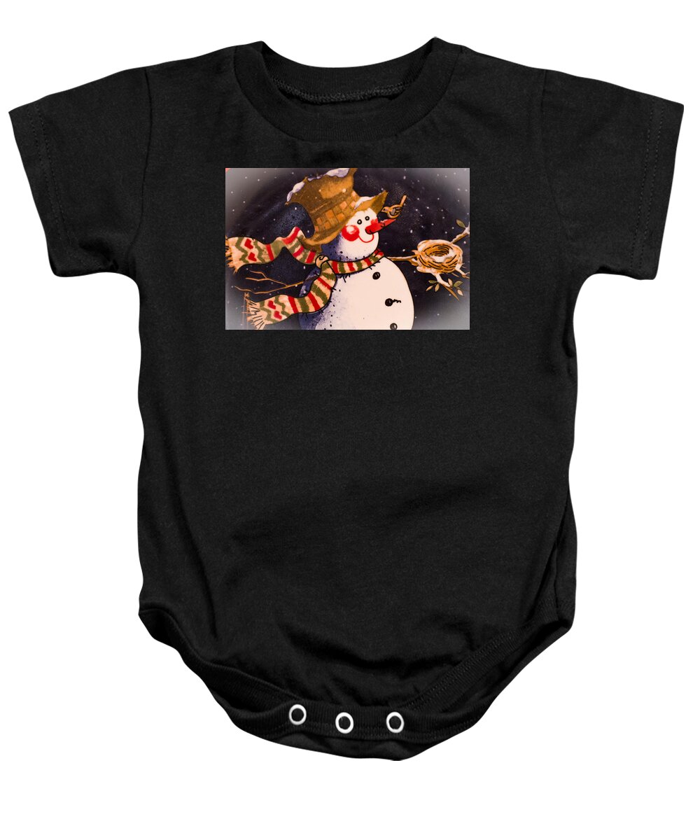 Snowman Baby Onesie featuring the photograph Frosty by Will Wagner