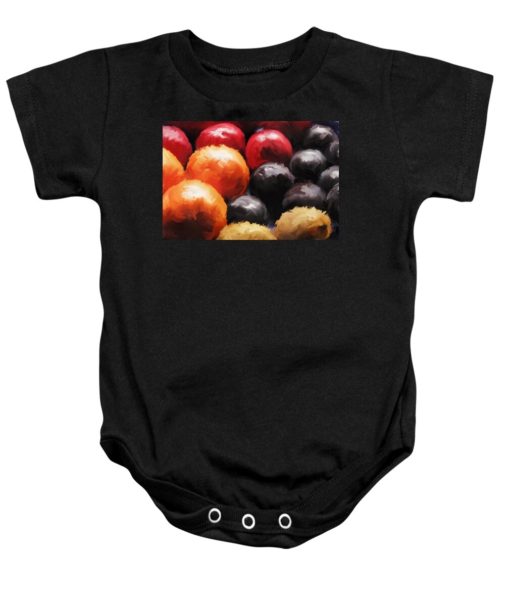 Pallet Knife And Oils Baby Onesie featuring the digital art Fruit Bowl by Vincent Franco