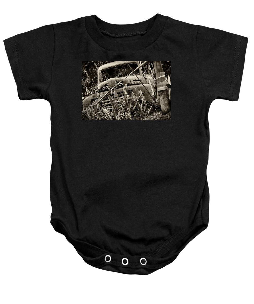 1940s Baby Onesie featuring the photograph Garden Pick Up Truck by Raul Rodriguez