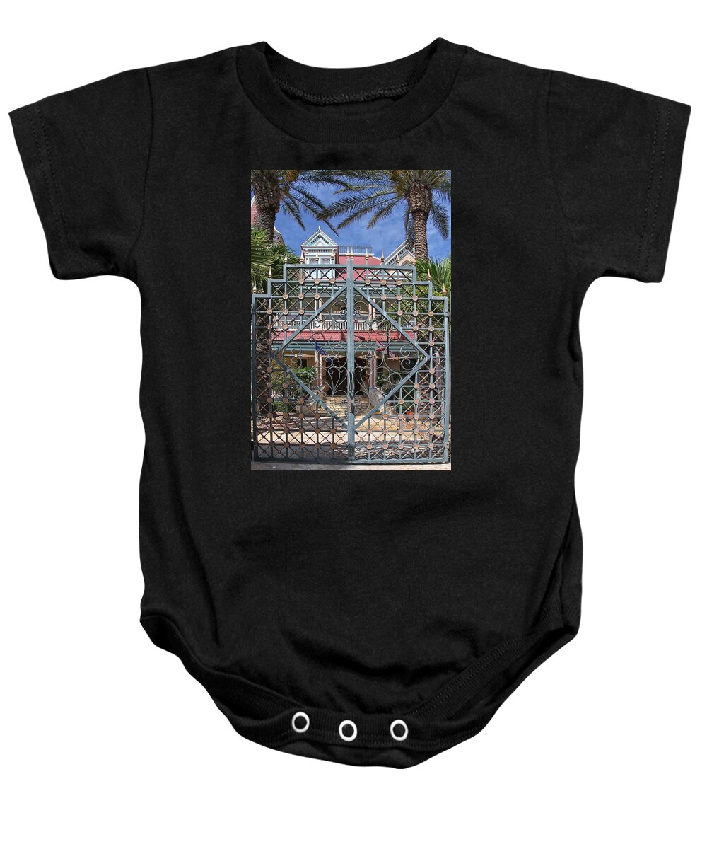 House Baby Onesie featuring the photograph Gated by Bob Slitzan