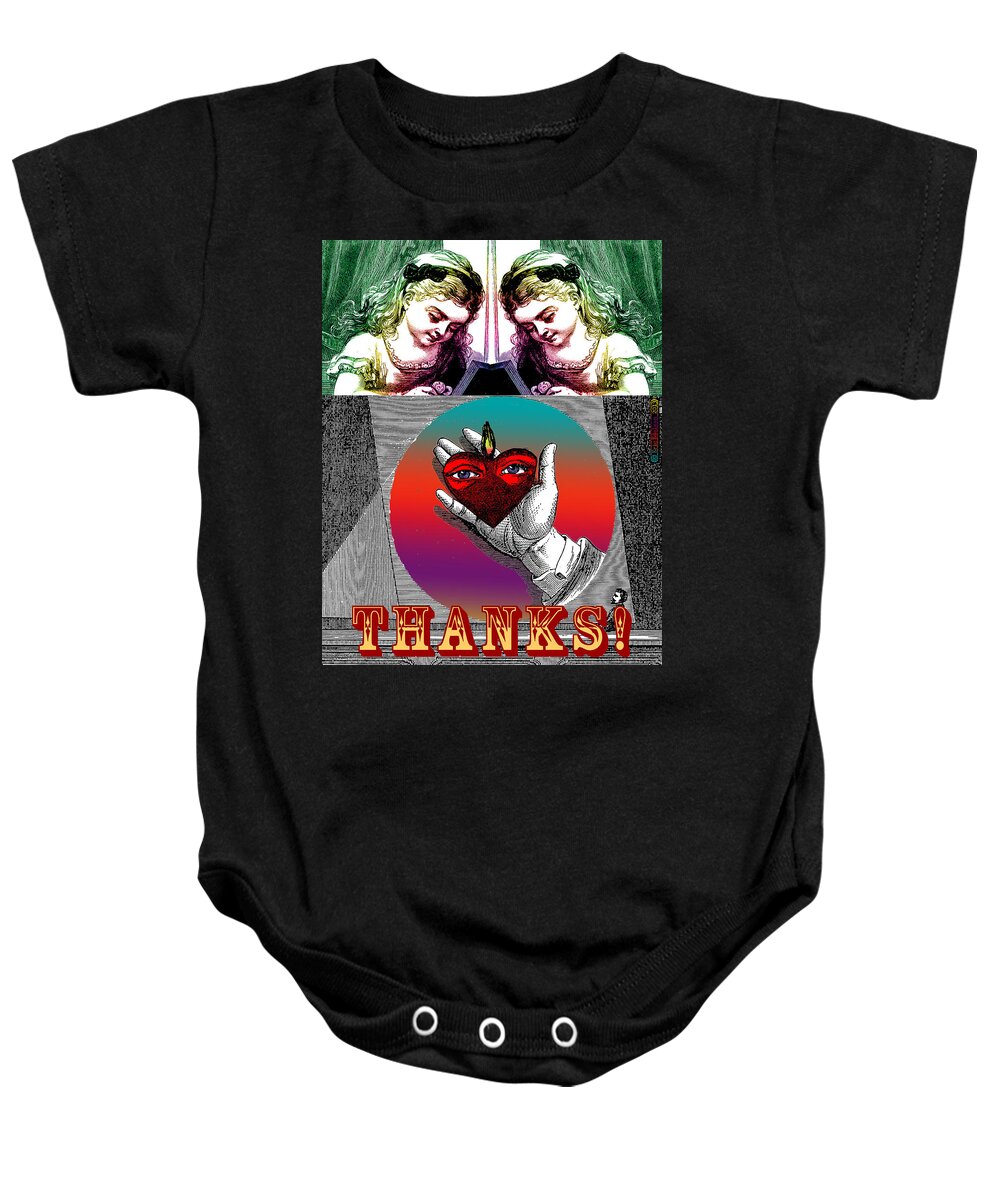 Digital Collage Baby Onesie featuring the digital art Giving Thanks by Eric Edelman