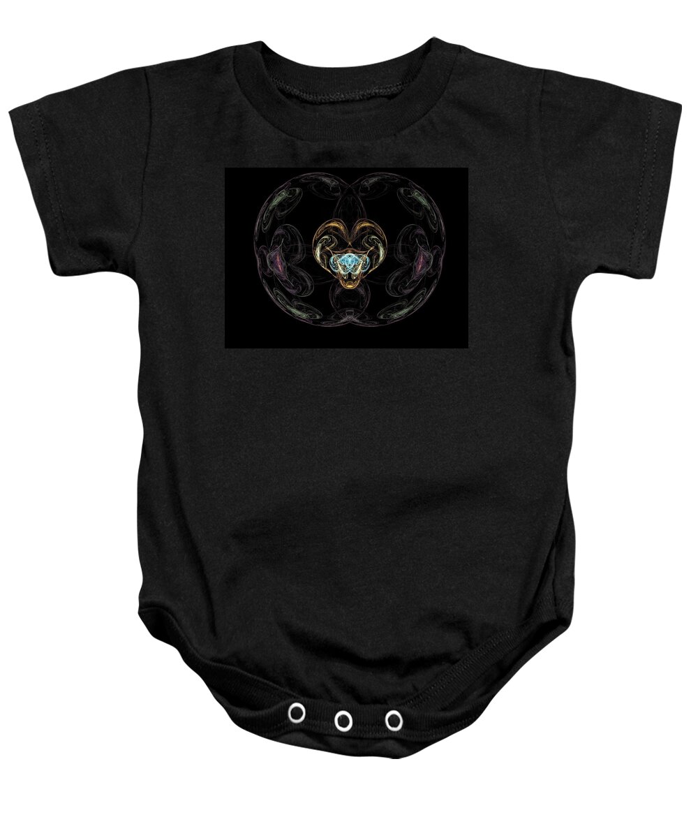 Fractal Baby Onesie featuring the painting Glass Globe by Bruce Nutting