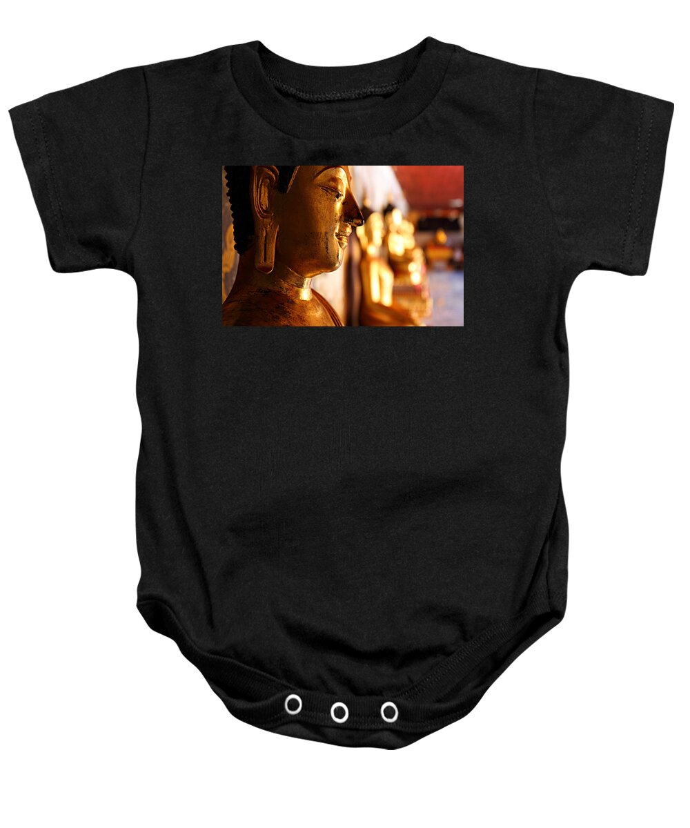 Metro Baby Onesie featuring the photograph Gold Buddha at Wat Phrathat Doi Suthep by Metro DC Photography