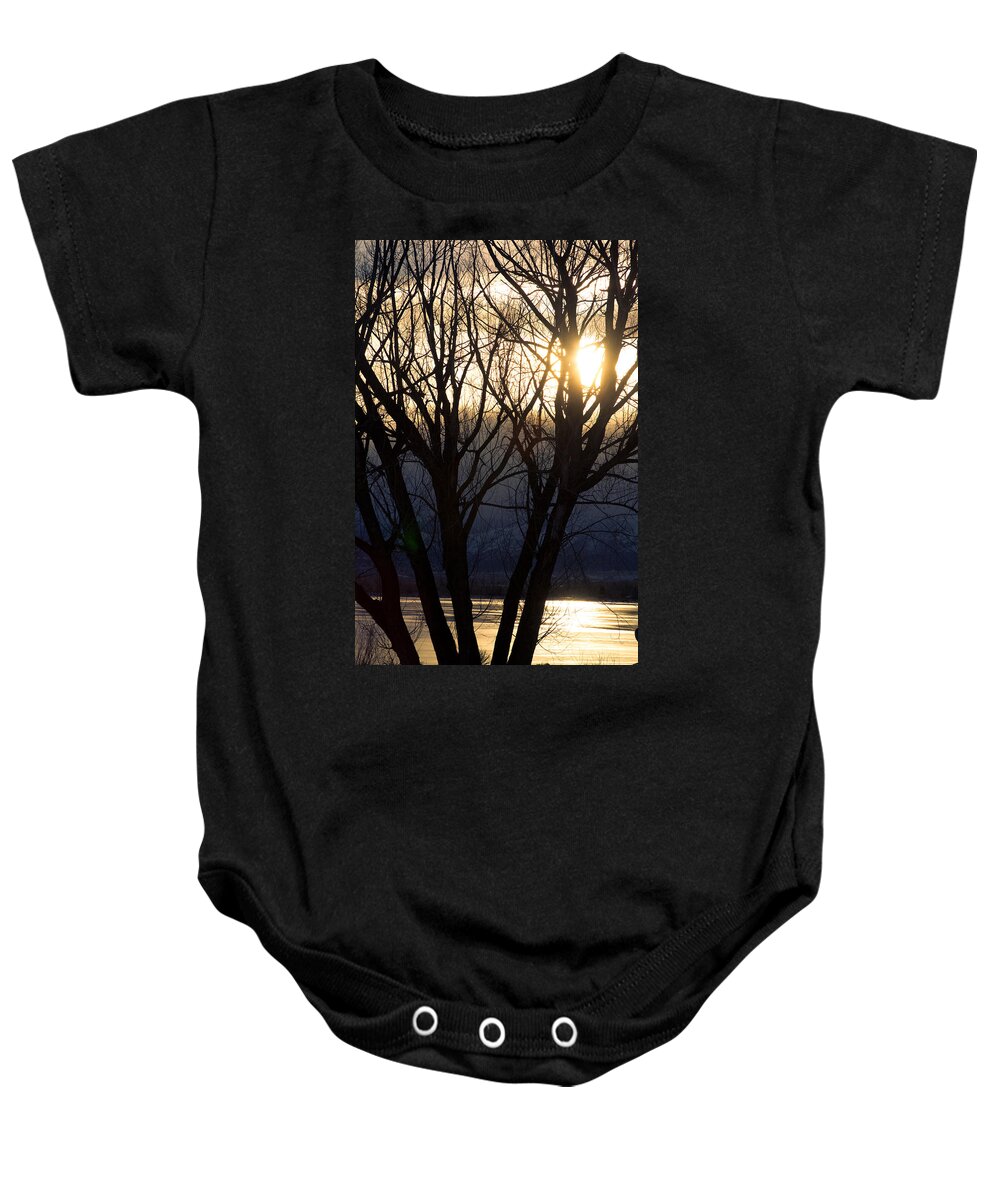 Trees Baby Onesie featuring the photograph Golden Winter Glow by James BO Insogna