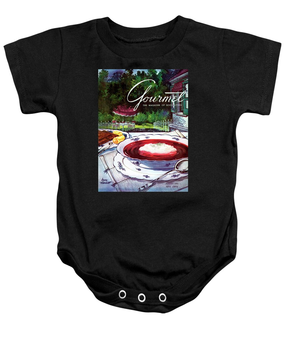 Illustration Baby Onesie featuring the photograph Gourmet Cover Featuring A Bowl Of Borsch by Henry Stahlhut