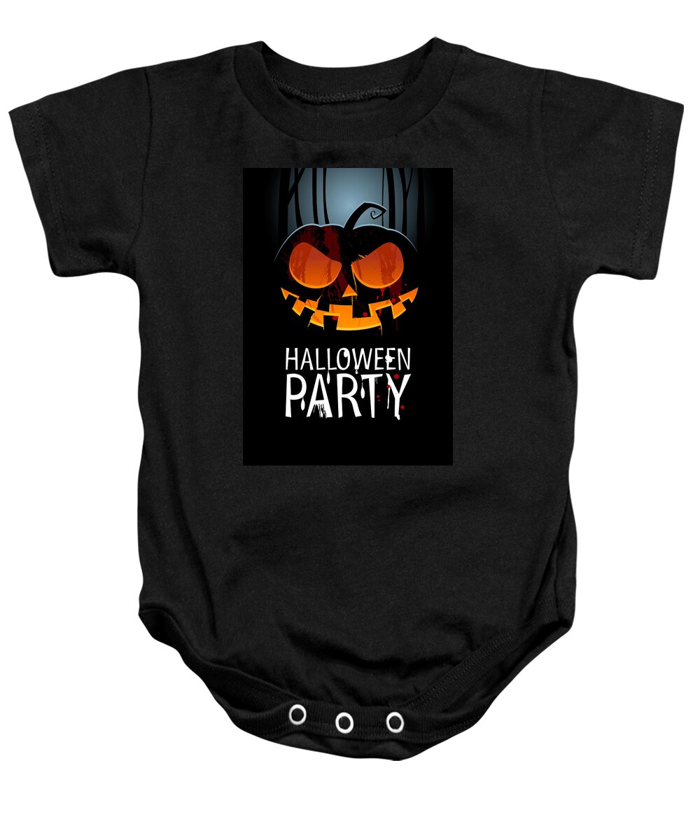 Halloween Baby Onesie featuring the painting Halloween Party by Gianfranco Weiss