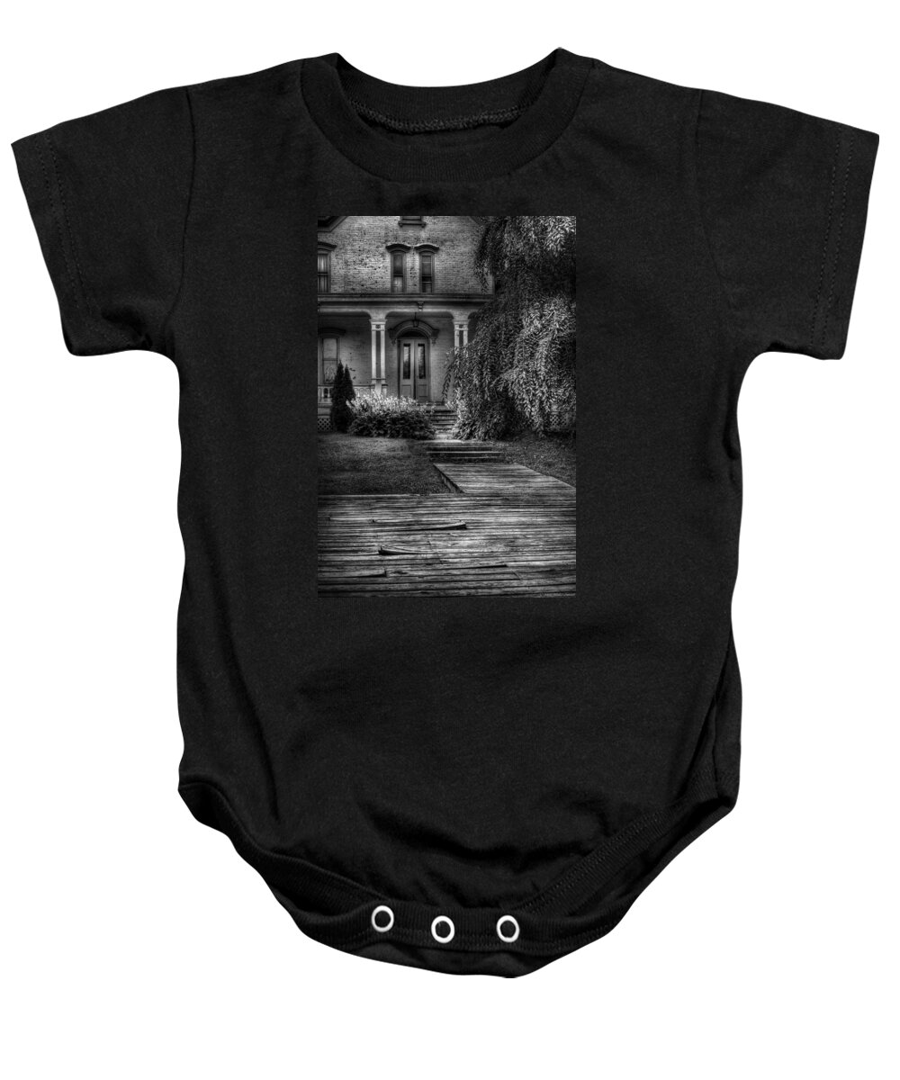 Savad Baby Onesie featuring the photograph Haunted - Haunted II by Mike Savad