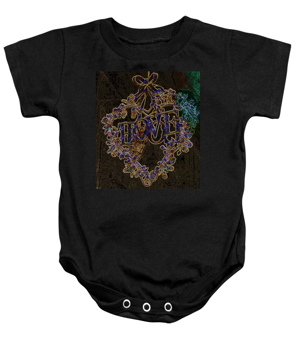 Love Baby Onesie featuring the digital art Heart with Love 2 by Jenny Rainbow