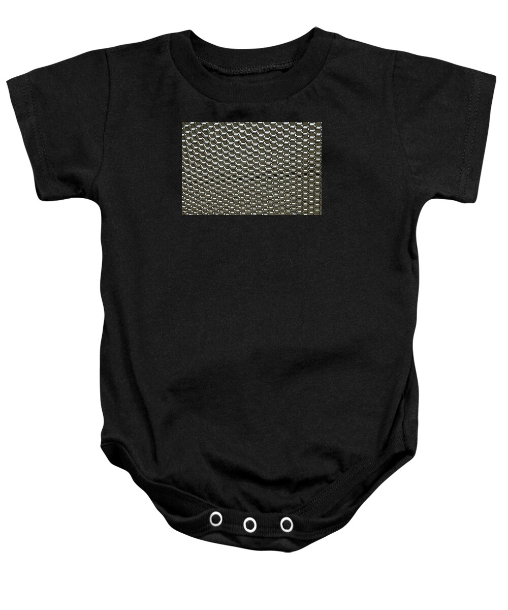 Linda Brody Baby Onesie featuring the photograph Hexagon Ceiling Panel by Linda Brody