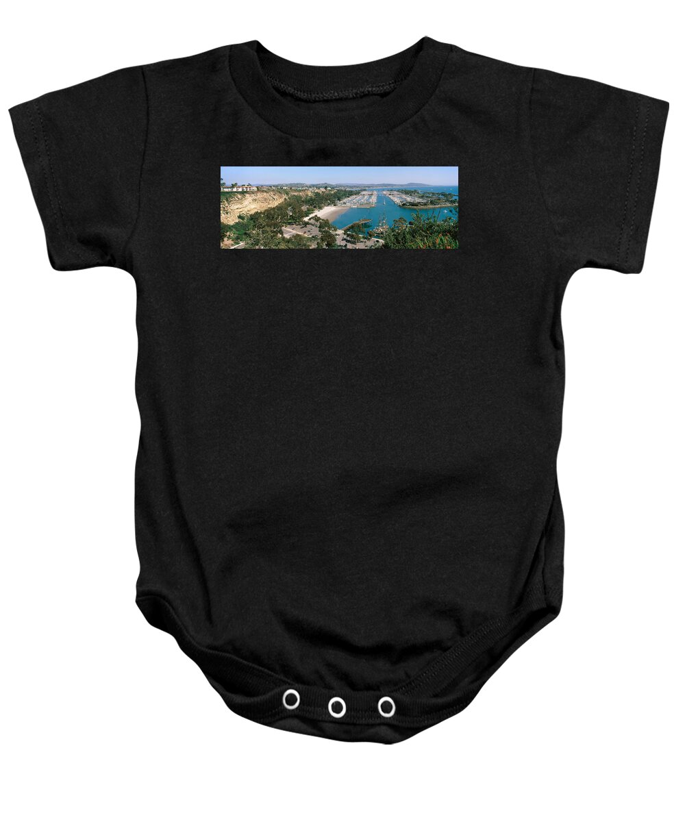Photography Baby Onesie featuring the photograph High Angle View Of A Harbor, Dana Point by Panoramic Images