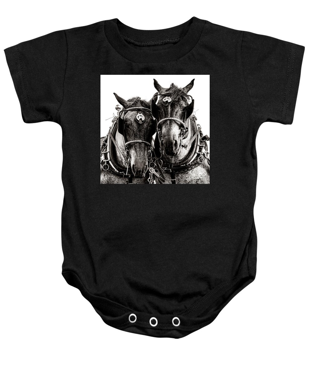 Belgian Baby Onesie featuring the photograph Horse Power by Olivier Le Queinec