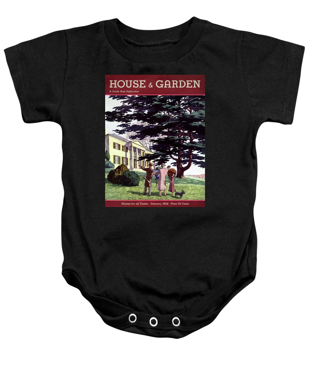 House And Garden Baby Onesie featuring the photograph House And Garden Houses For All Tastes Cover by Pierre Brissaud