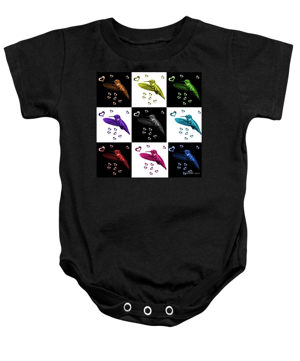 Hummingbird Baby Onesie featuring the digital art Hummingbird - 2055 F S M - V1 by James Ahn