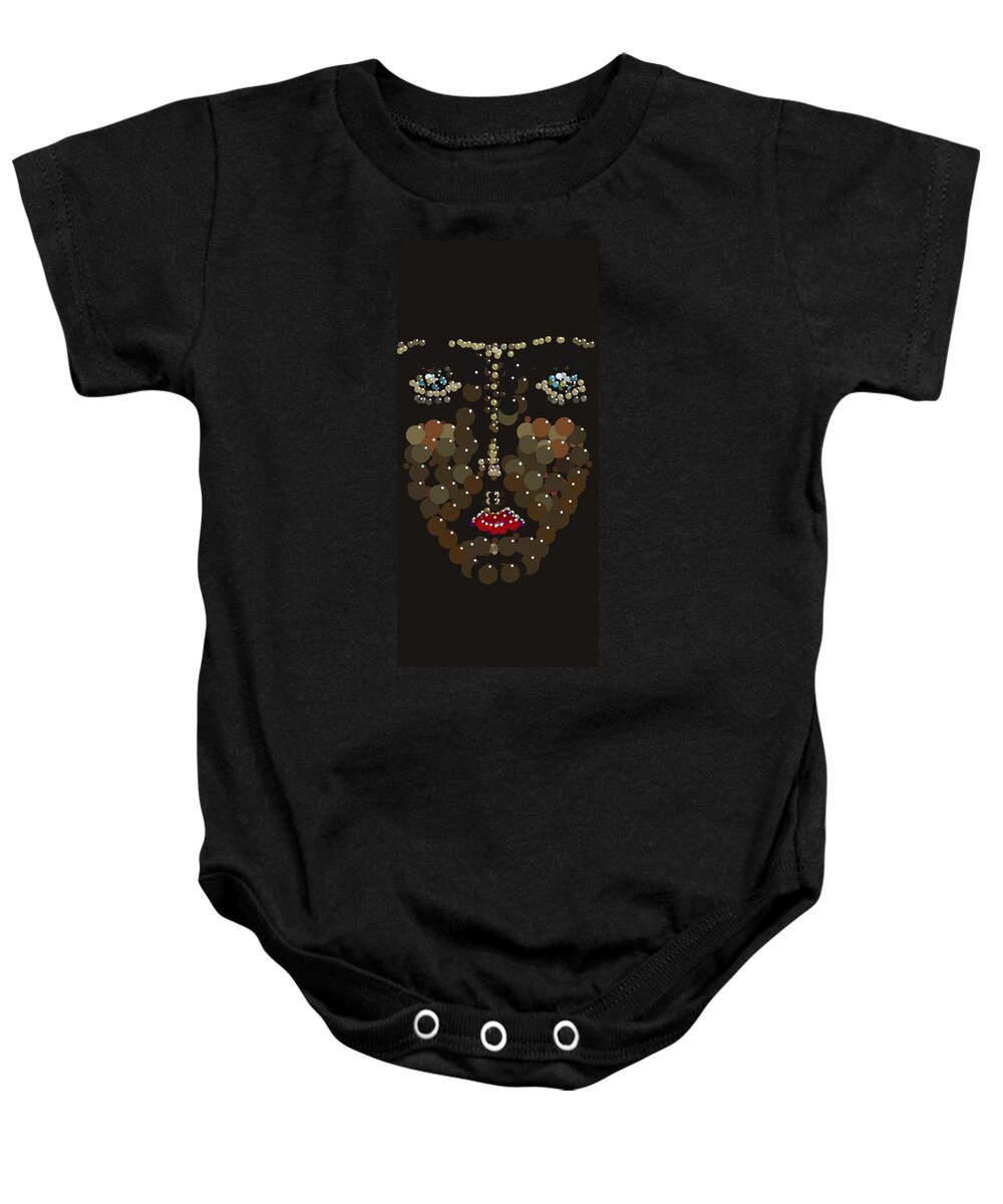 Iphone Baby Onesie featuring the digital art I Phone Case Face by R Allen Swezey