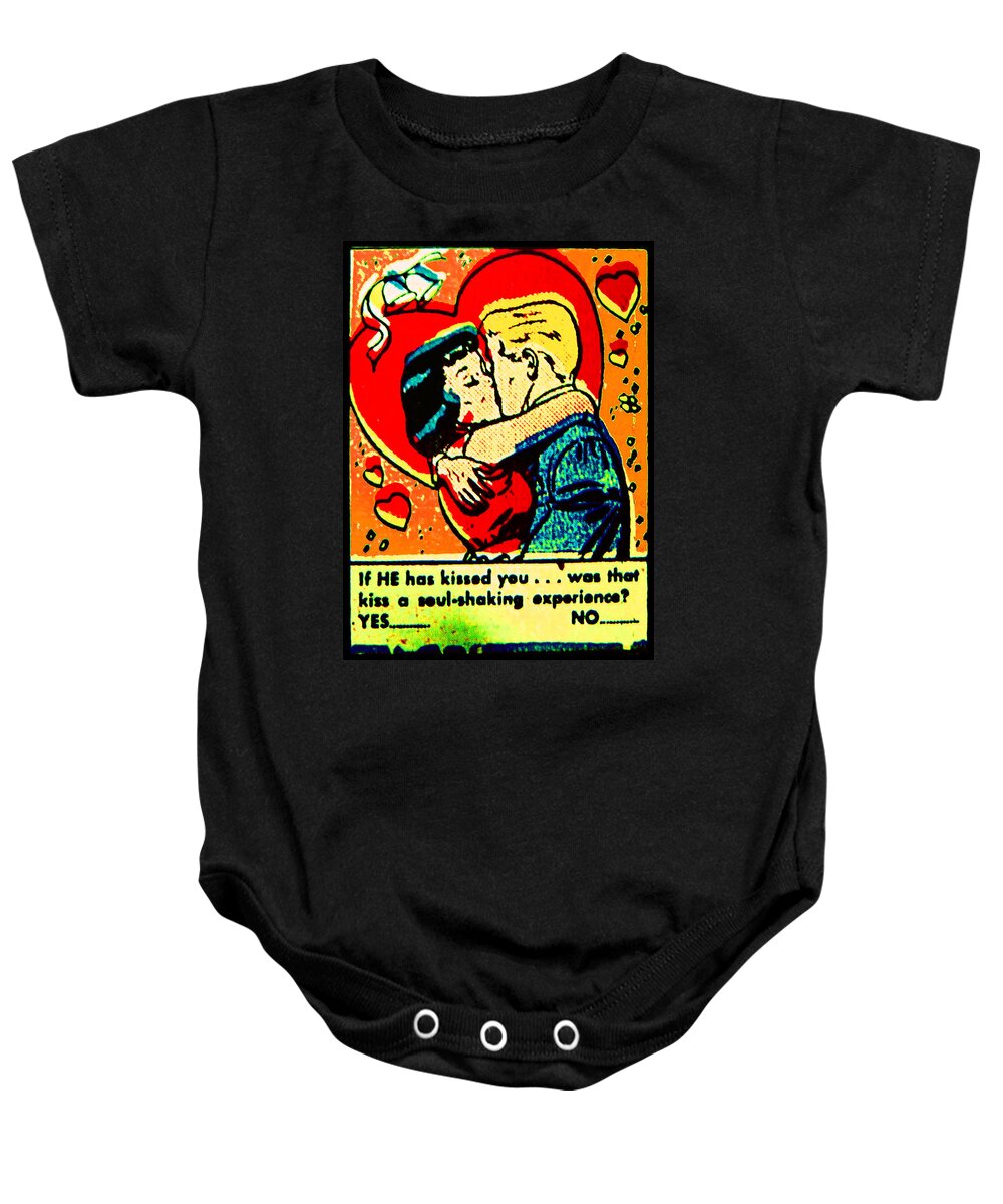 Romance Baby Onesie featuring the painting If He Has Kissed You 1 by Steve Fields