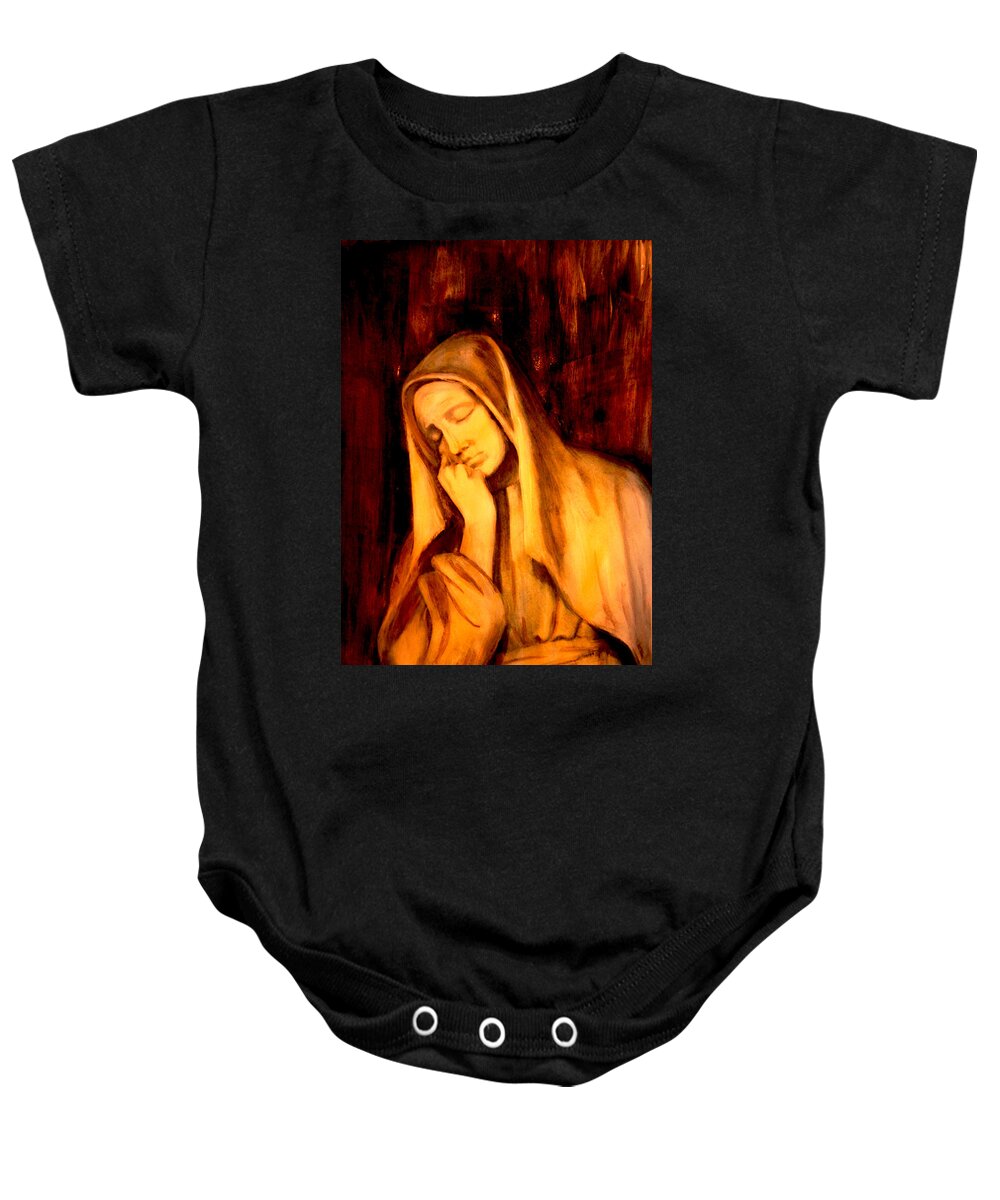 Mother Baby Onesie featuring the painting In Prayer by Giorgio Tuscani