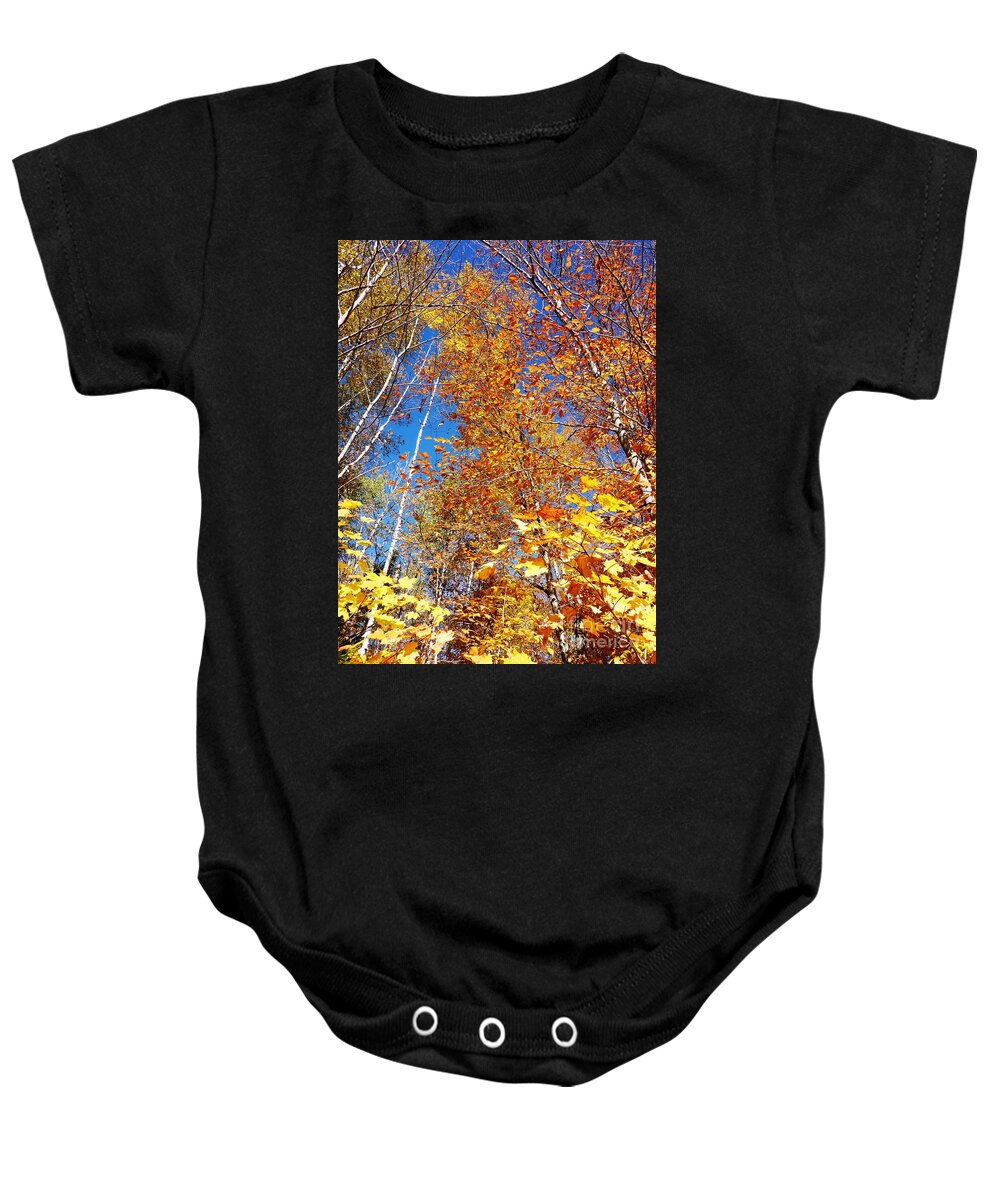 Autumnal Baby Onesie featuring the photograph In the Forest at Fall by Cristina Stefan