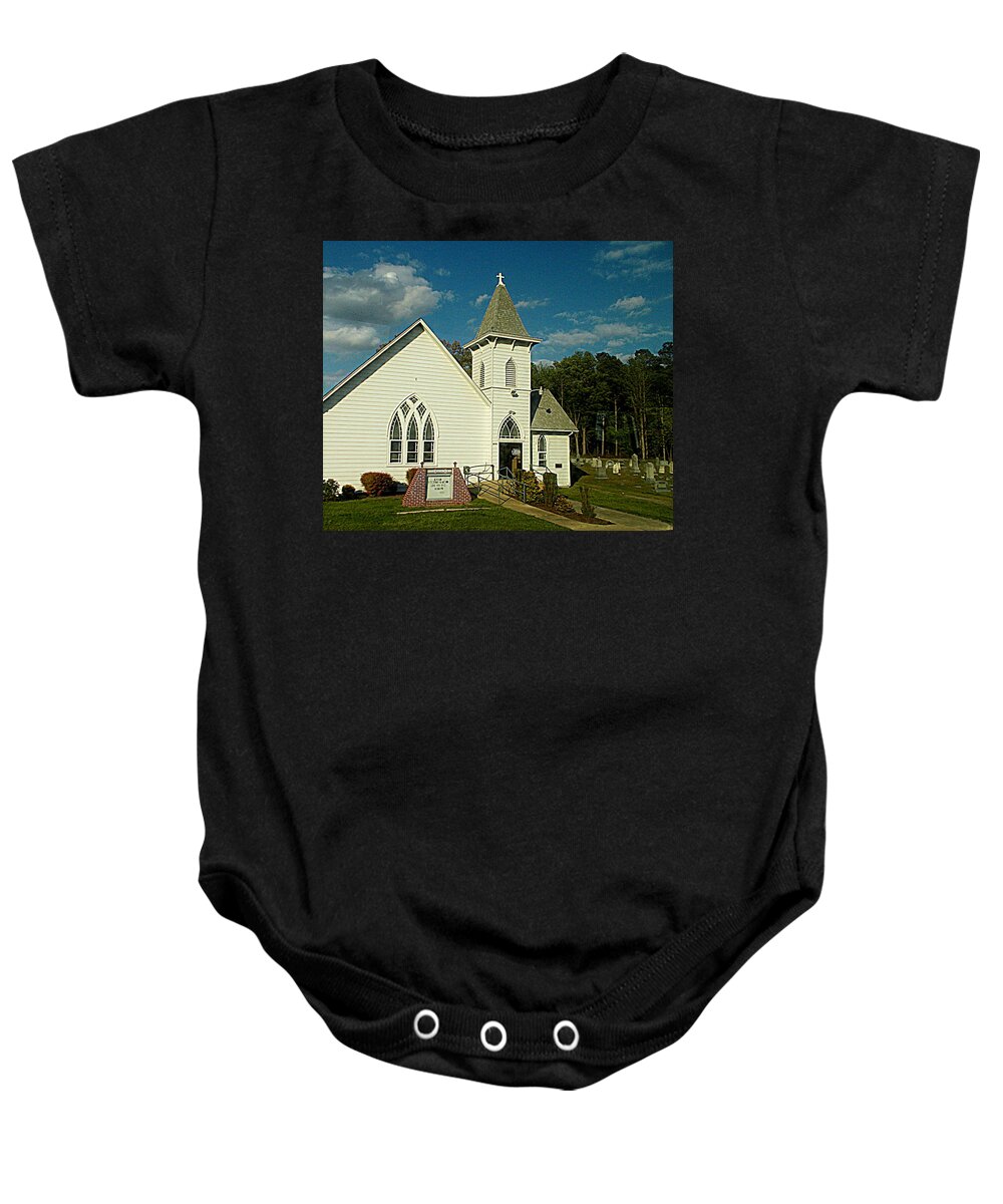 Church Baby Onesie featuring the photograph Indian Mission United Methodist Church Harbeson Delaware by Pamela Hyde Wilson