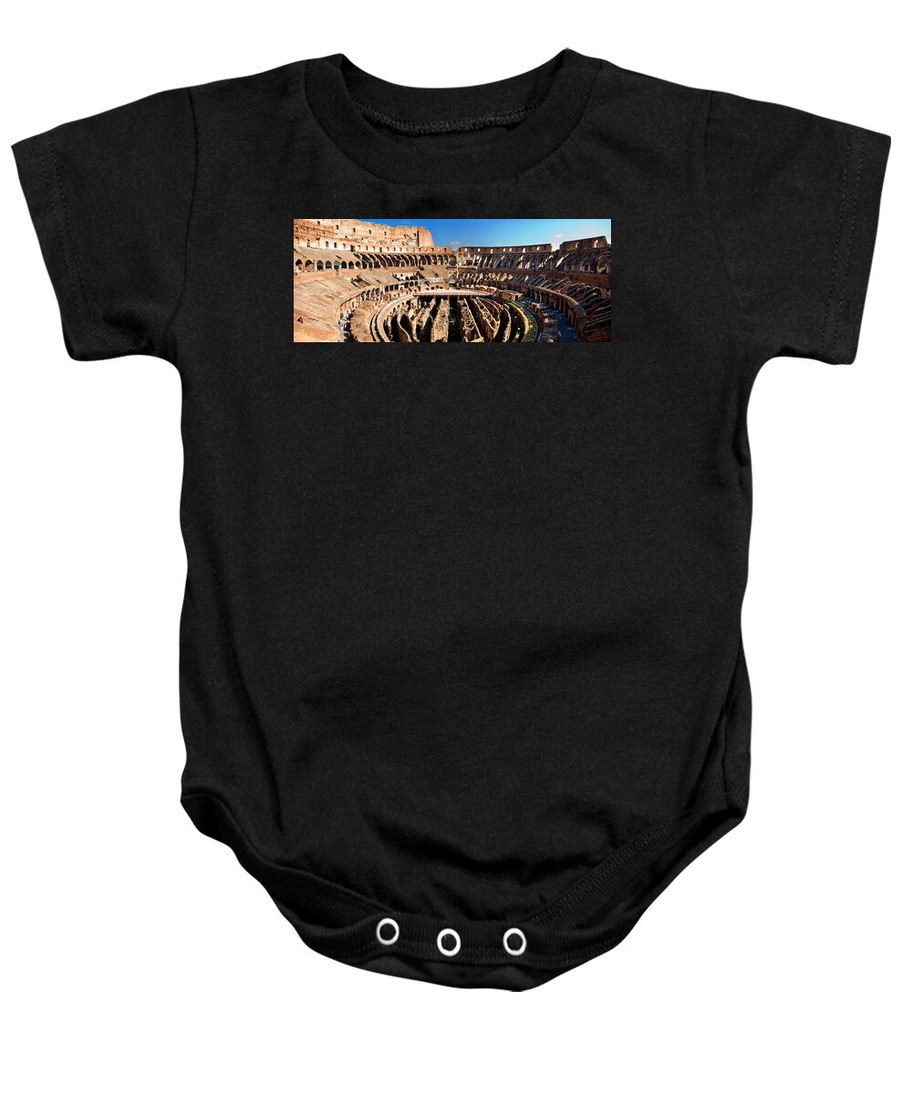 Colosseum Baby Onesie featuring the photograph Inside the Colosseum by Weston Westmoreland