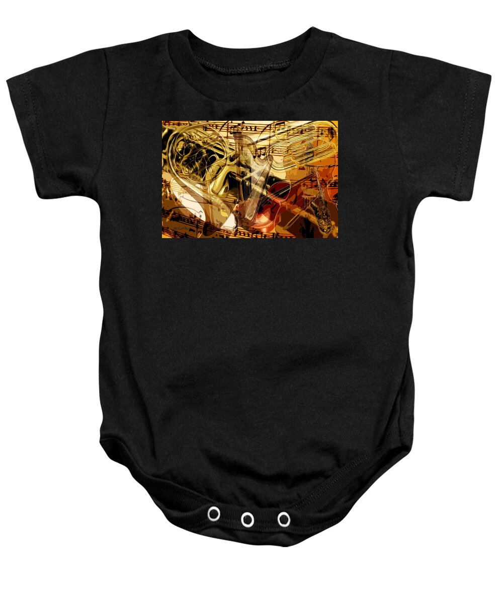 Classical Music Baby Onesie featuring the digital art Instruments by John Vincent Palozzi