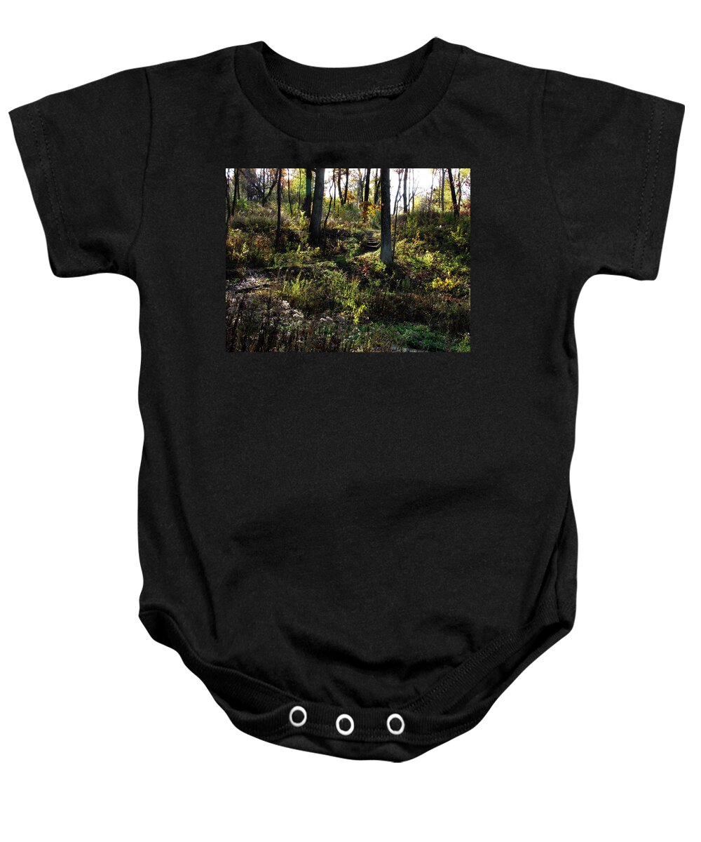 Woods Baby Onesie featuring the photograph Is This Paradise by Kimberly Mackowski