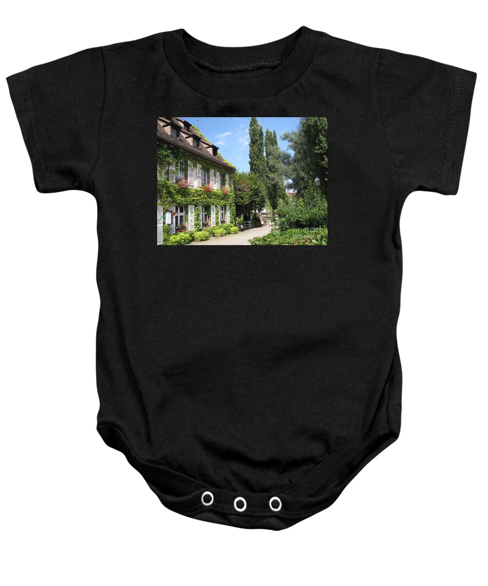Timber Baby Onesie featuring the photograph Ivy covered house in Strasbourg France by Amanda Mohler