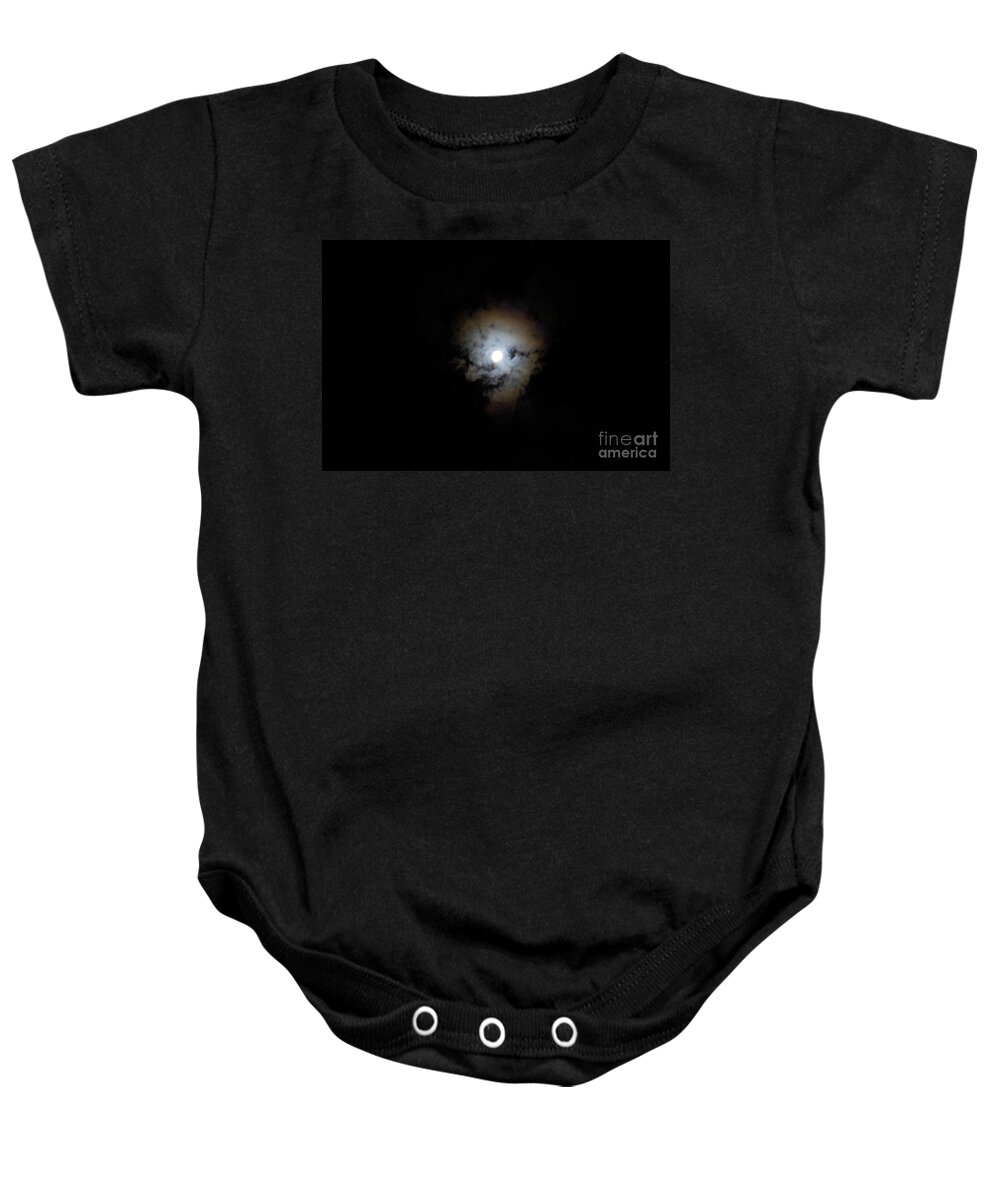 Gray Baby Onesie featuring the photograph Abracadabra Moon by jammer by First Star Art