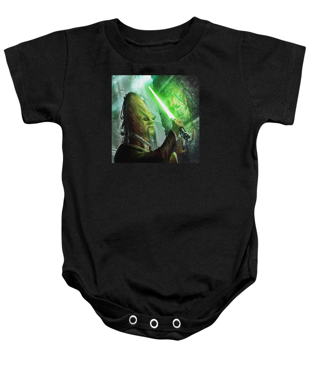 Star Wars Baby Onesie featuring the digital art Jedi Archaeologist by Ryan Barger