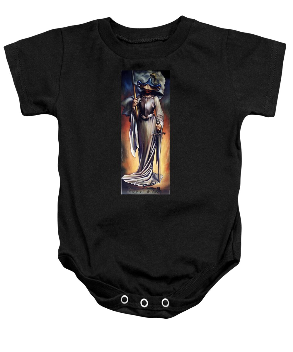 Joan Of Arc Baby Onesie featuring the painting Joan of shArc by Patrick Anthony Pierson