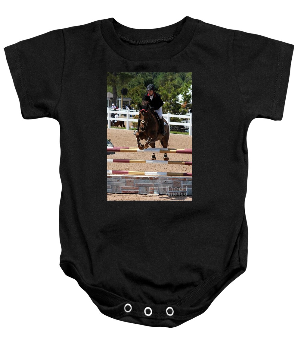 Equestrian Baby Onesie featuring the photograph Jumper 12 by Janice Byer