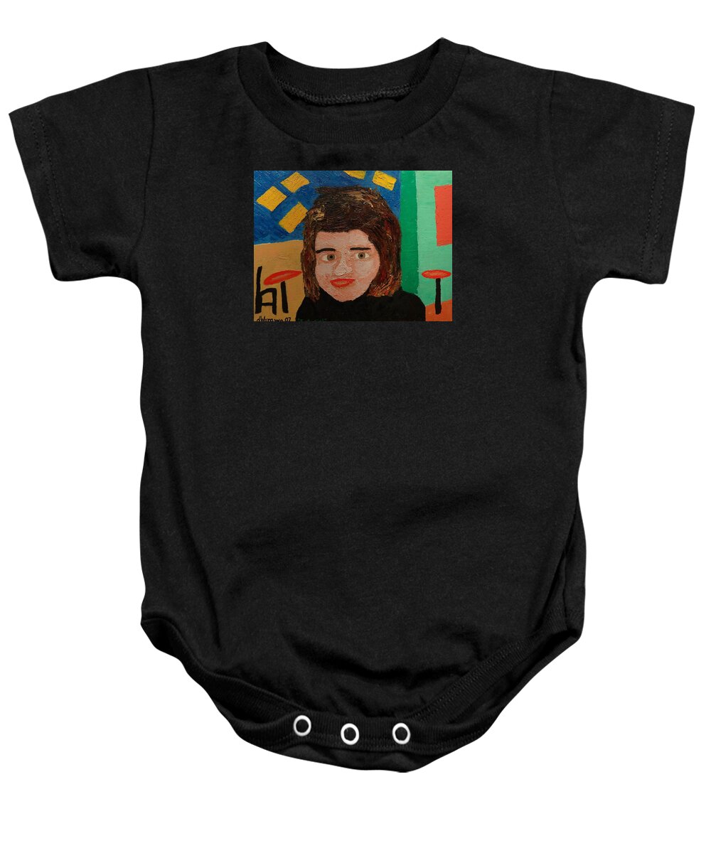 Family Art Baby Onesie featuring the painting Just A Girl by Douglas W Warawa