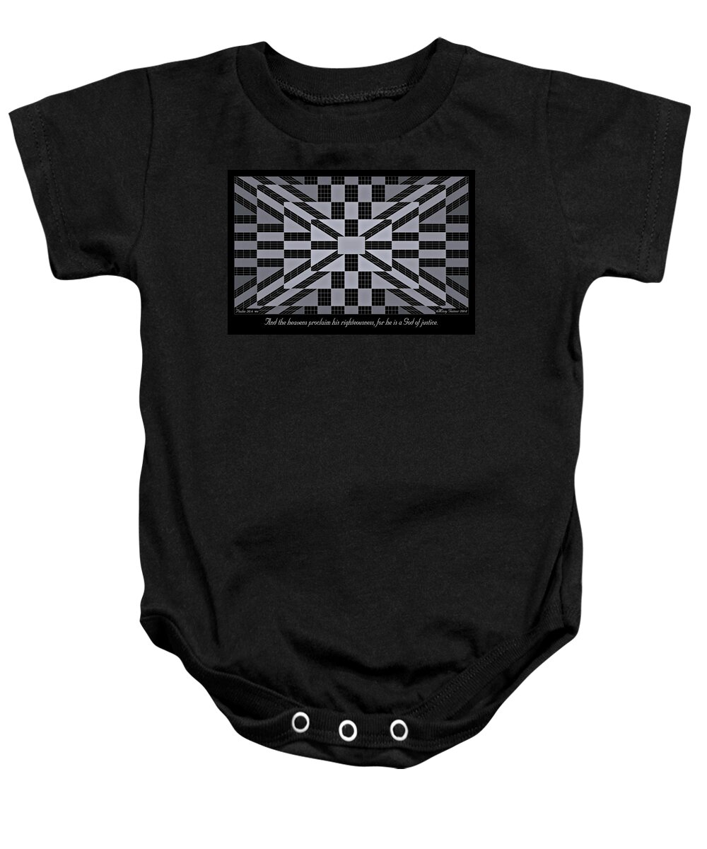 Fractal Baby Onesie featuring the digital art Justice by Missy Gainer