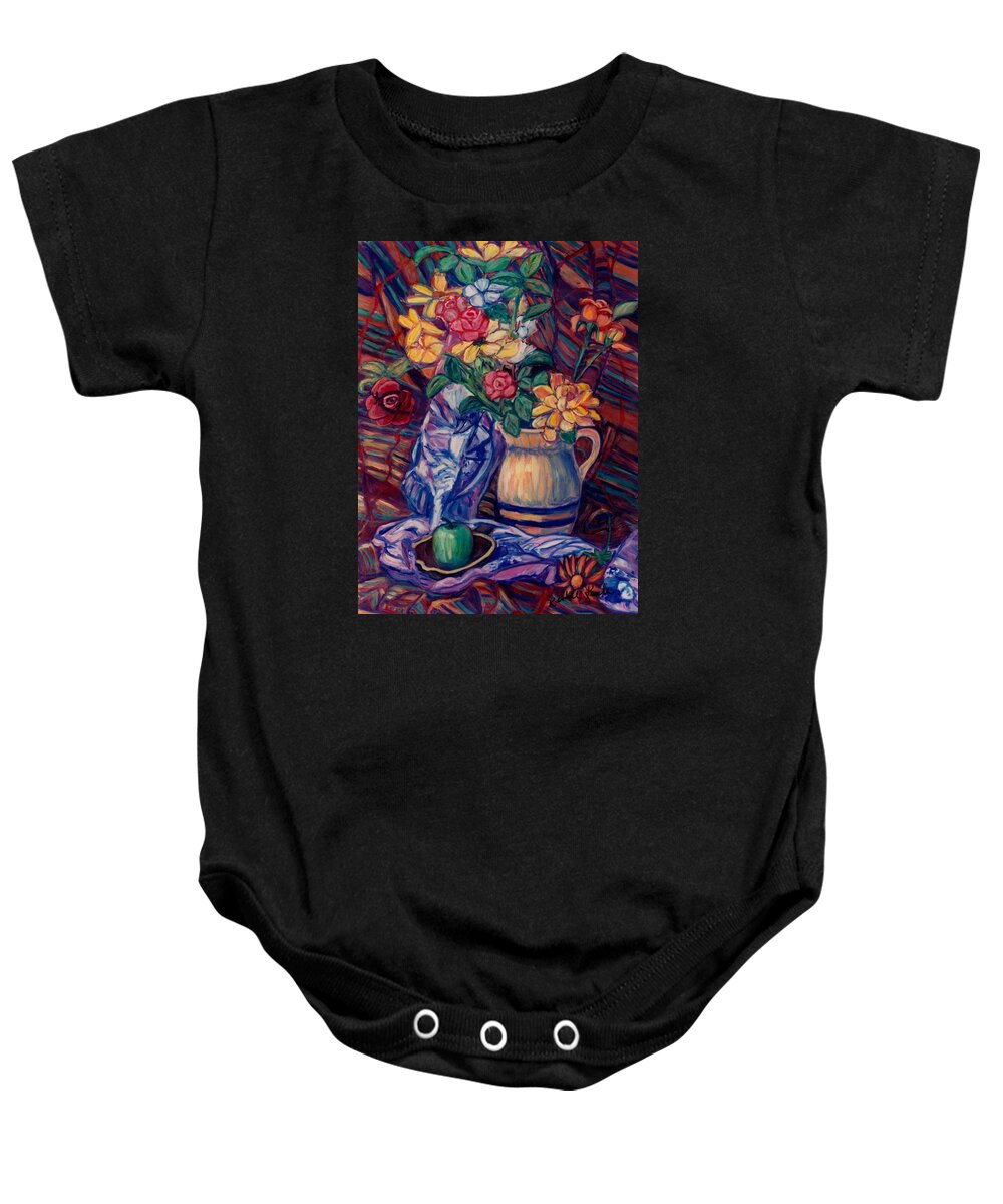 Still Life Baby Onesie featuring the painting Karens Gift by Kendall Kessler