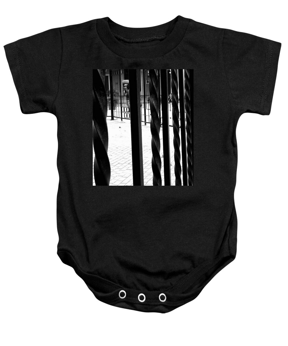 Fence Baby Onesie featuring the photograph Keep In by Zinvolle Art
