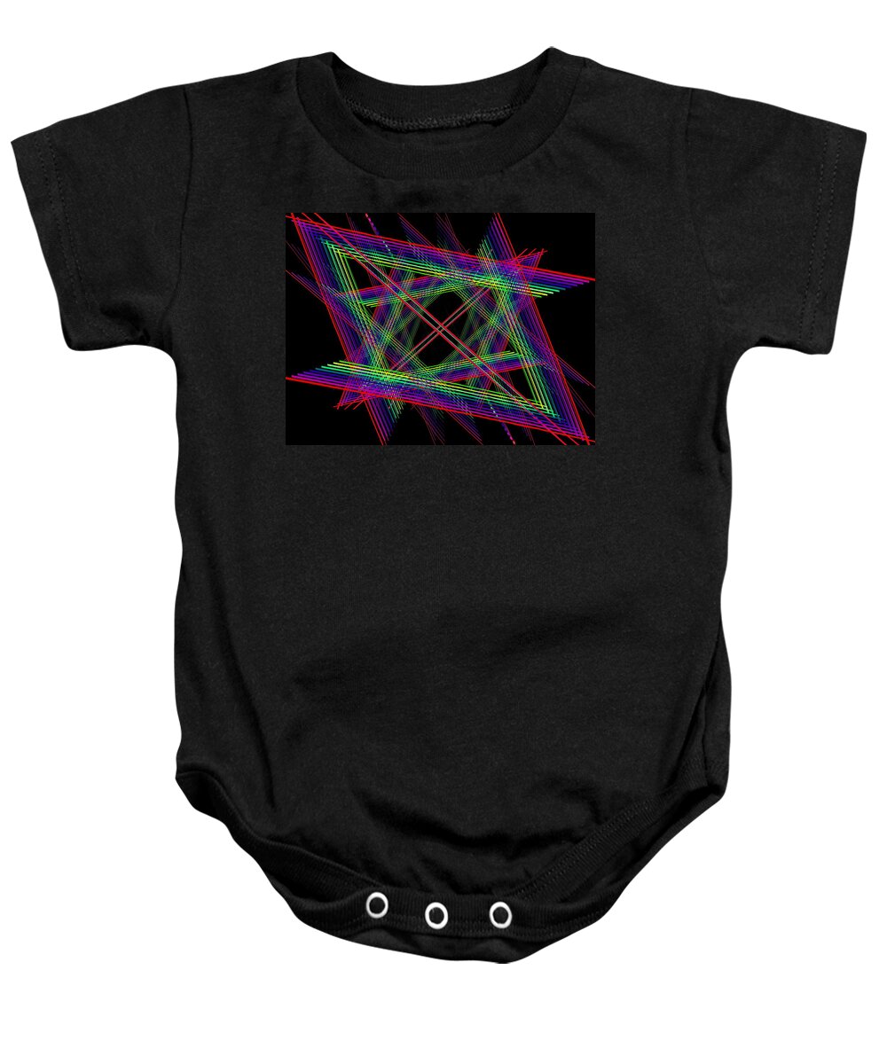 Abstract Baby Onesie featuring the digital art Kinetic Rainbow 20 by Tim Allen
