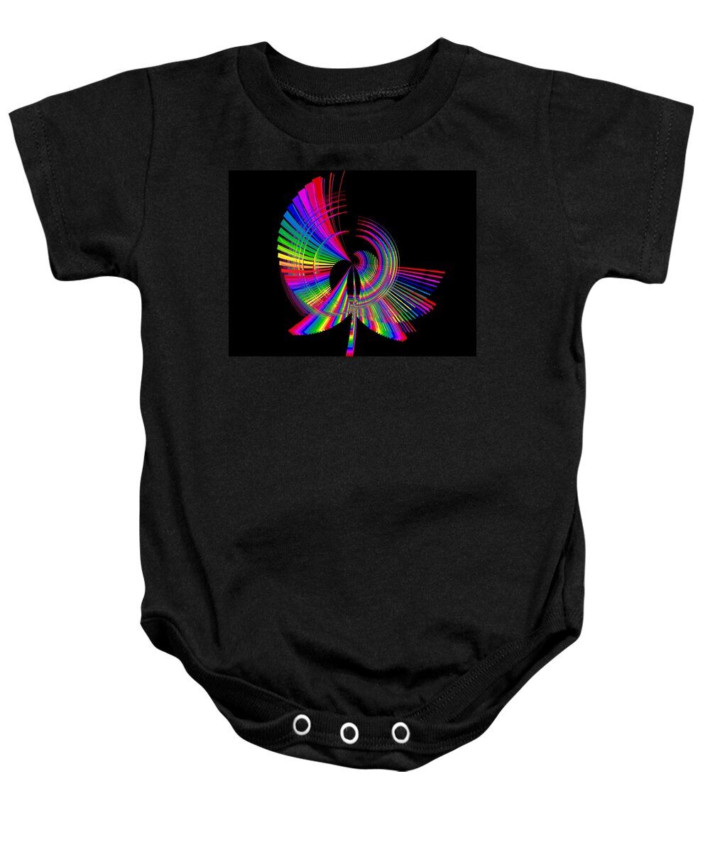 Abstract Baby Onesie featuring the digital art Kinetic Rainbow 64 by Tim Allen