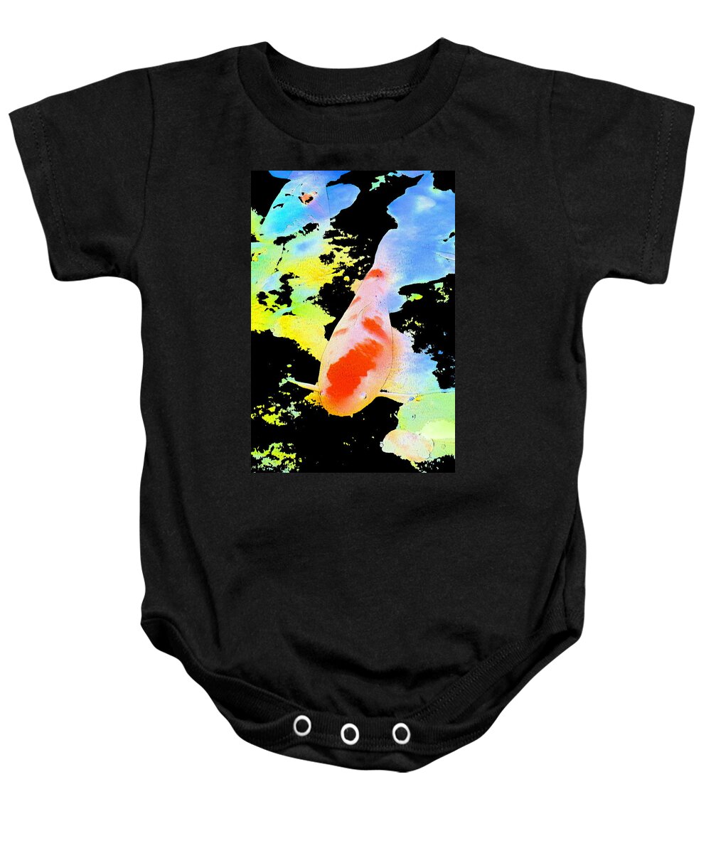Koi Baby Onesie featuring the photograph Koi 21 by Pamela Cooper