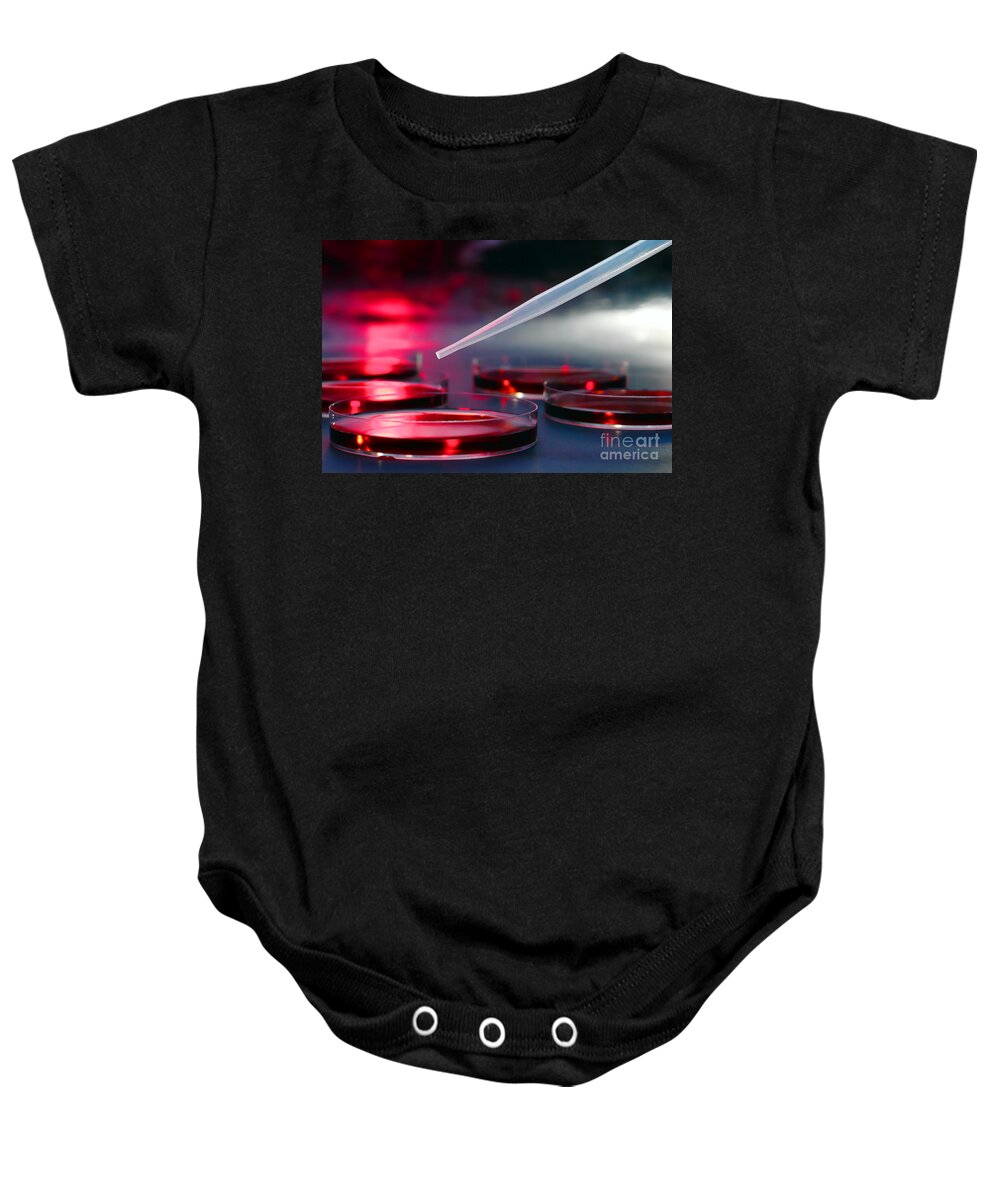 Lab Baby Onesie featuring the photograph Laboratory Experiment in Science Research Lab by Science Research Lab By Olivier Le Queinec
