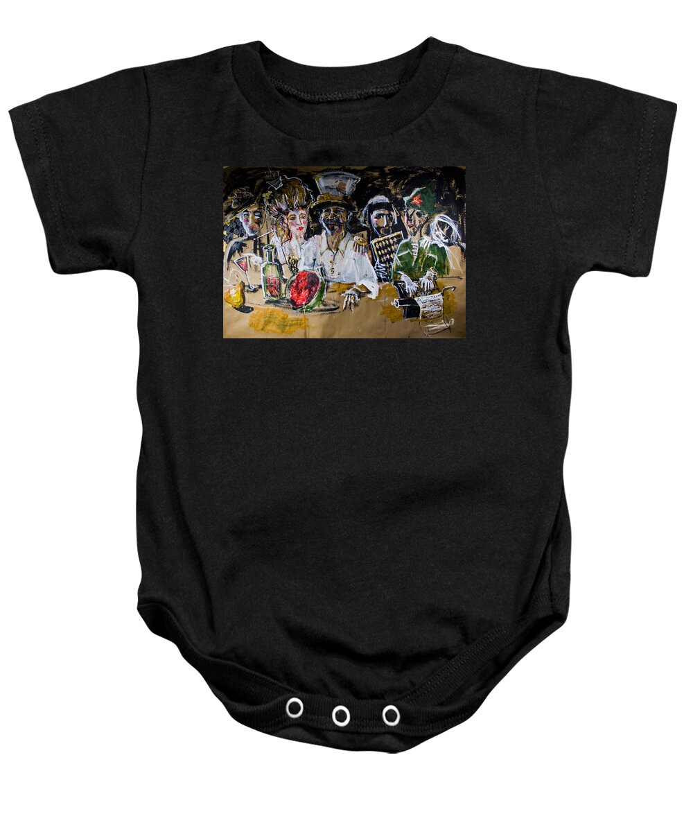Dinner Baby Onesie featuring the painting Last Supper by Maxim Komissarchik
