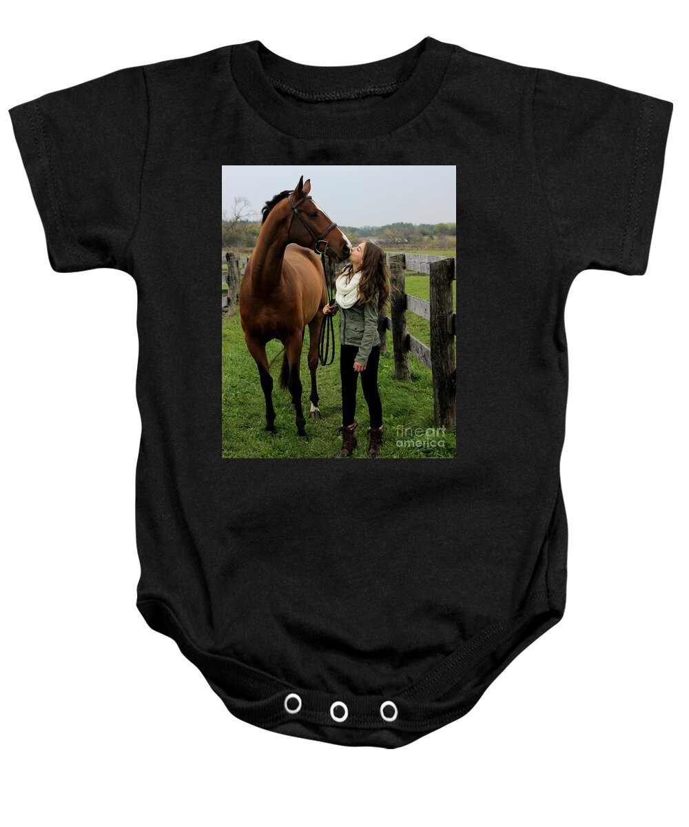  Baby Onesie featuring the photograph Leanna Gino 15 by Life With Horses