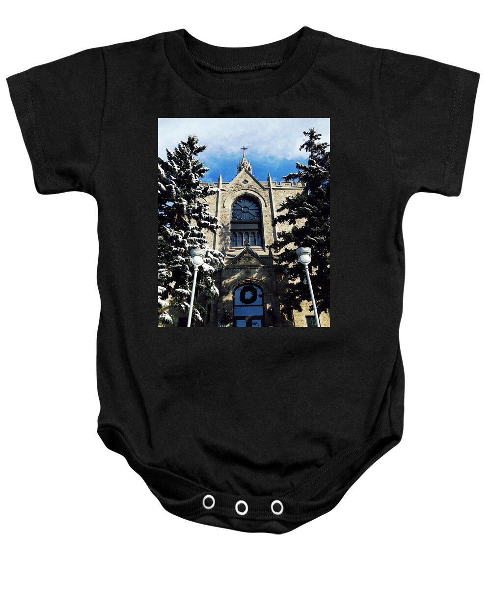 Montreal Baby Onesie featuring the photograph L'Eglise by Zinvolle Art