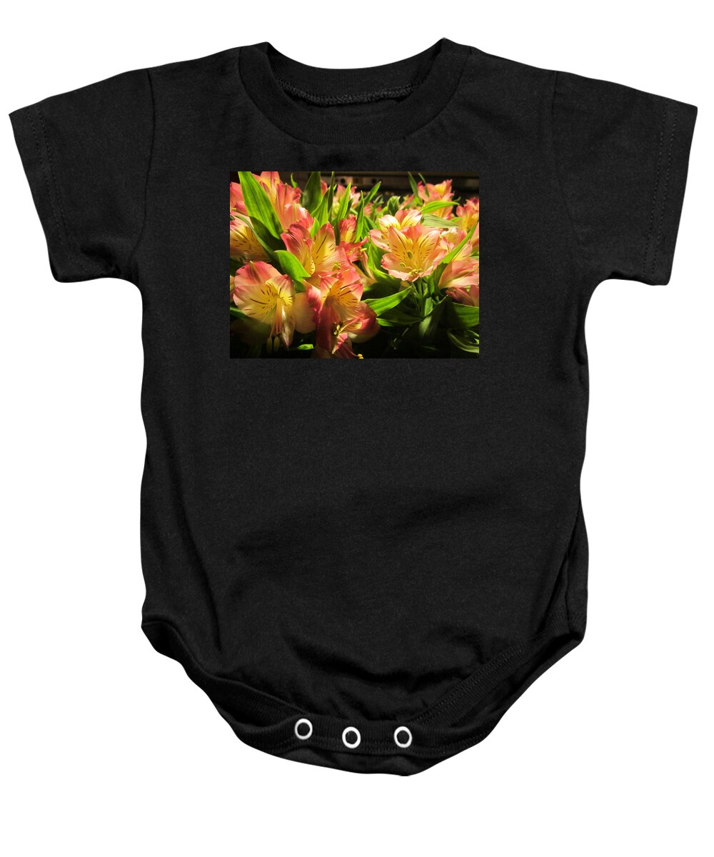 Lilies Baby Onesie featuring the photograph Lilies by Rosita Larsson