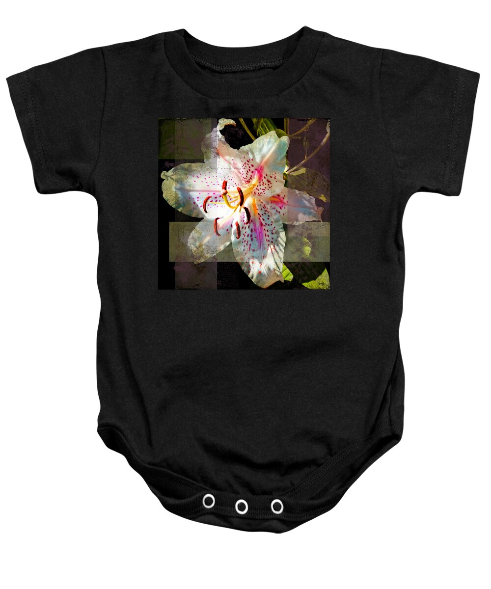 Evie Baby Onesie featuring the photograph Lily from Whitefish Point Michigan by Evie Carrier