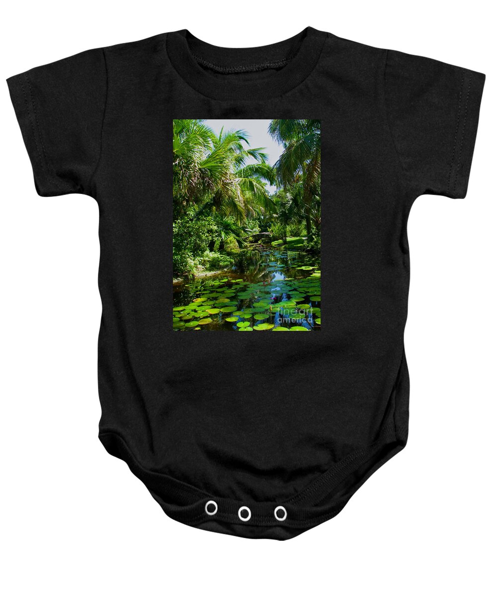 Lily Pond Photograph Baby Onesie featuring the photograph Lily Pond I by Anita Lewis
