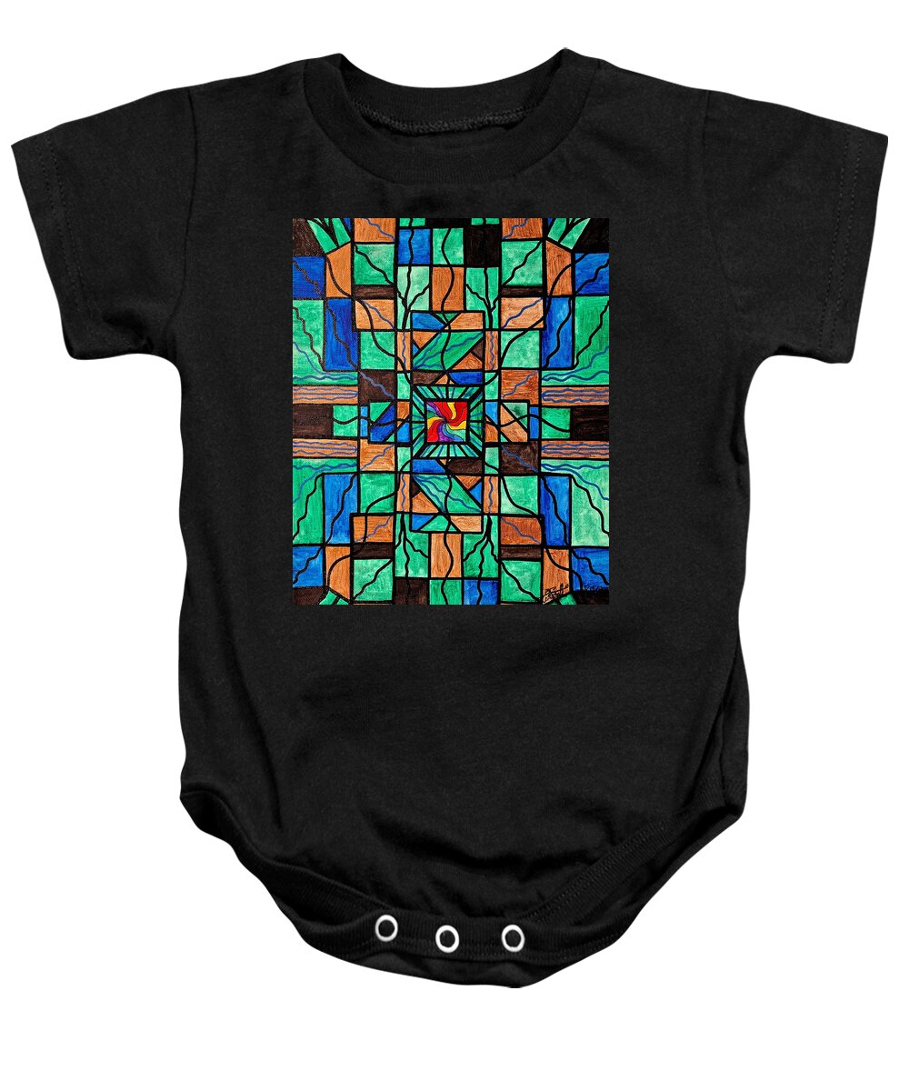 Logic Baby Onesie featuring the painting Logic by Teal Eye Print Store